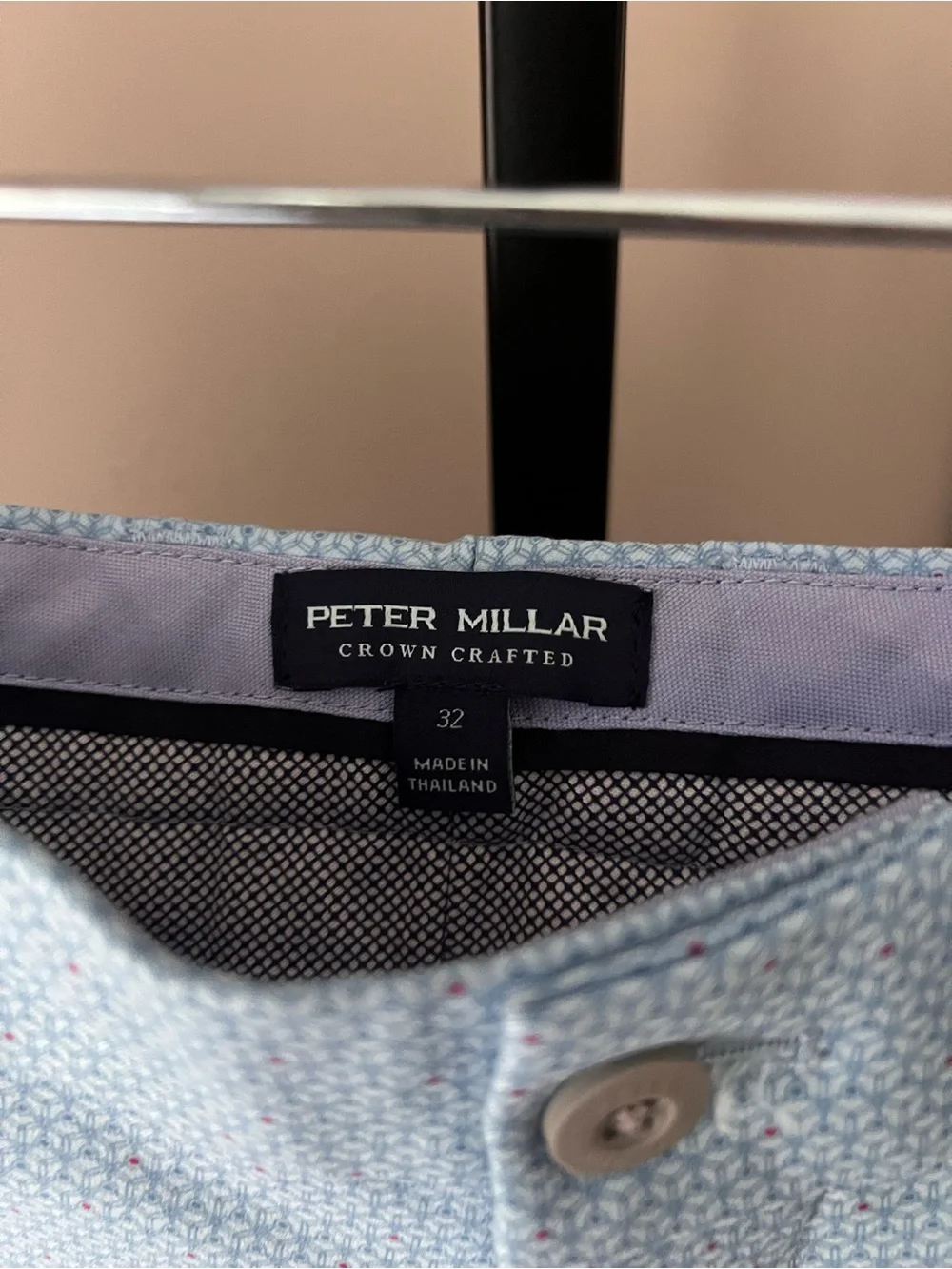Peter Miller golf Men's Light Blue Textured Cotton Shorts